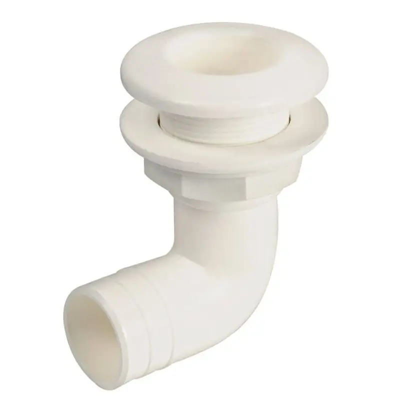 Spedizione Espresso Scarico a mare 90° in nylon 1” 1/2 con ghiera di fissaggio per barche e nautica