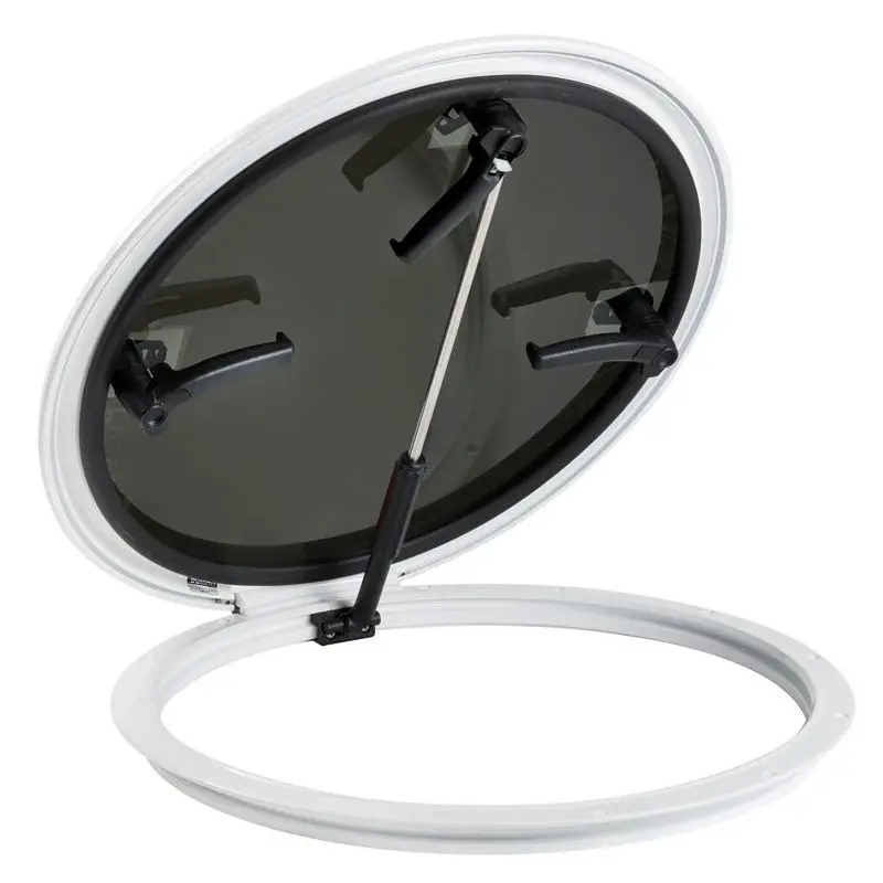 Passauomo a Basso Profilo Circolare BOMAR Contour con Zanzariera in Alluminio Verniciato Bianco e Lente in Acrilico ad Alta Resistenza - Omologazione CE Esclusivo