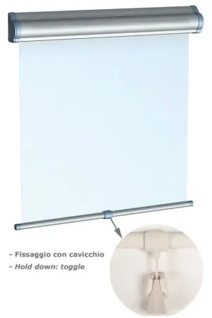 Novità Tenda Avvolgibile a Rullo DOMETIC Skyshade Hatchshade 750 per Boccaporti e Finestre - Tessuto Oscurante 100% - Fissaggio con Cavicchio - Colori Disponibili: Bianco (RAL9016) e Beige (RAL9001)