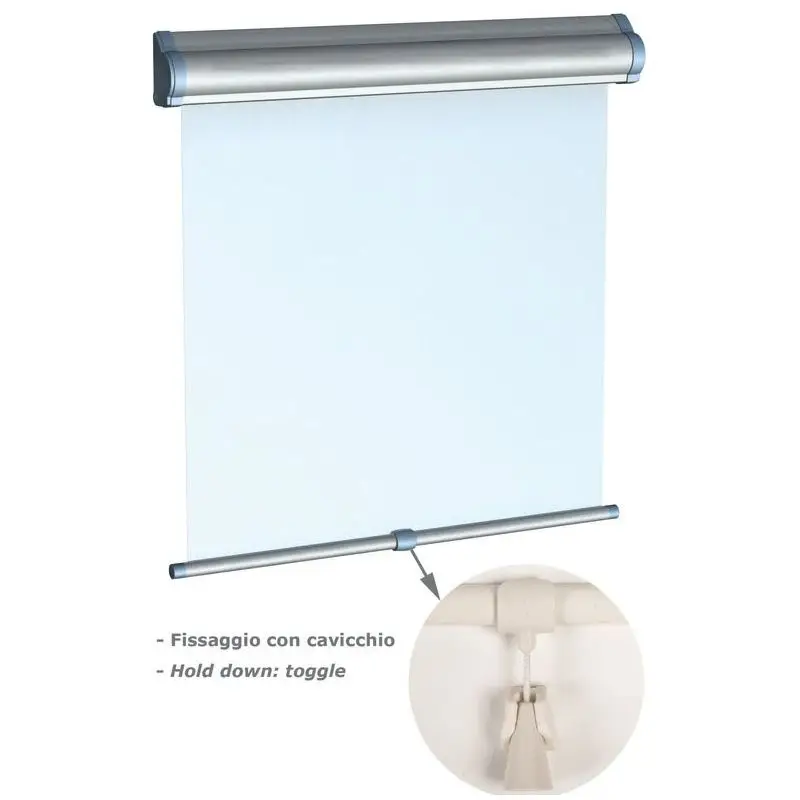 Novità Tenda Avvolgibile a Rullo DOMETIC Skyshade Hatchshade 750 per Boccaporti e Finestre - Tessuto Oscurante 100% - Fissaggio con Cavicchio - Colori Disponibili: Bianco (RAL9016) e Beige (RAL9001)