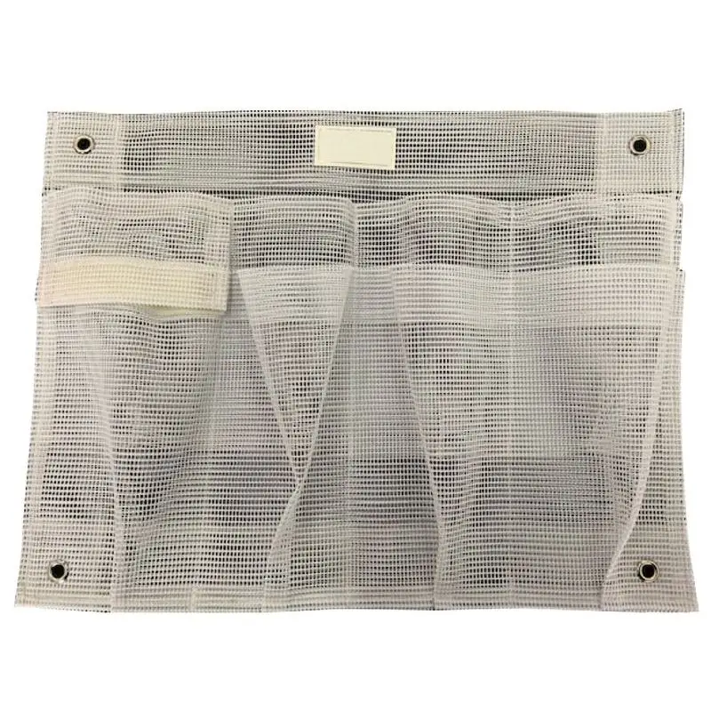 Tasca Portaoggetti in Tela Bianca con Scomparti e Fissaggio per Barche - 390 x 300 mm Offerta Limitata