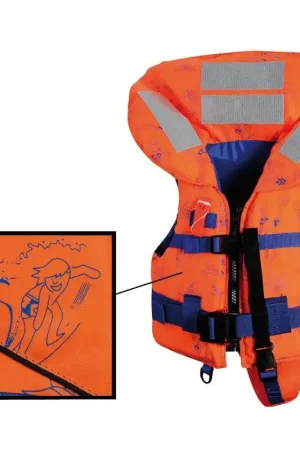 A Buon Prezzo Giubbotto Salvagente SV-150 - 150 N Top Quality per Bambini (15-30 kg) con Cerniera Frontale, Fischietto e Nastri Retroriflettenti - Sicurezza Nautica Certificata EN ISO 12402-3