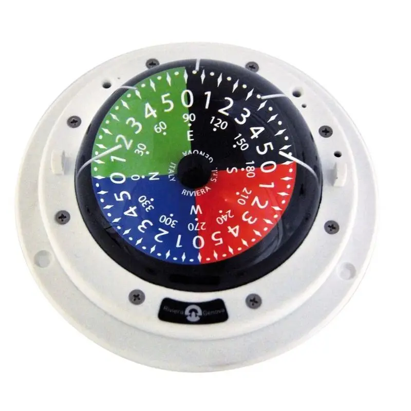 Prezzo Basso Bussola Tattica da Regata Riviera 3 - Bussola Bianca con Rosa Piana a 4 Colori e Divisione di 5° con Cardano Interno