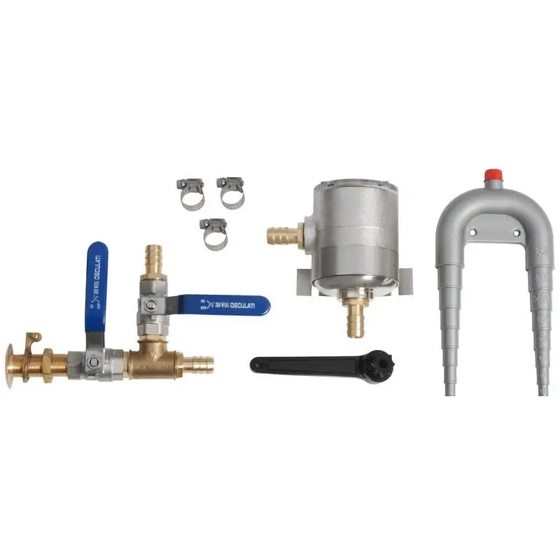 Novità Kit Circuito Raffreddamento Completo per Generatorii - Raccorderia, Valvole, Filtro e Antisifoni per Tubo Ø 16 mm