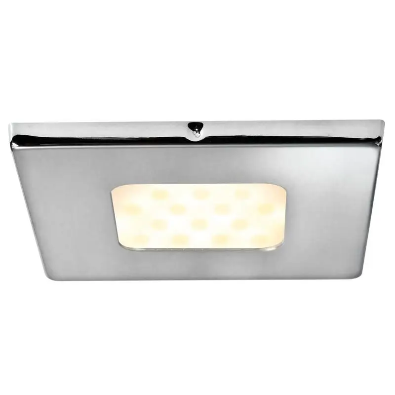 Sconto Plafoniera LED Incassata Quadrata ARUBA con Ghiera in Acciaio Inox AISI 316 e Lente in Policabonato Opalino per Barche e Nautica