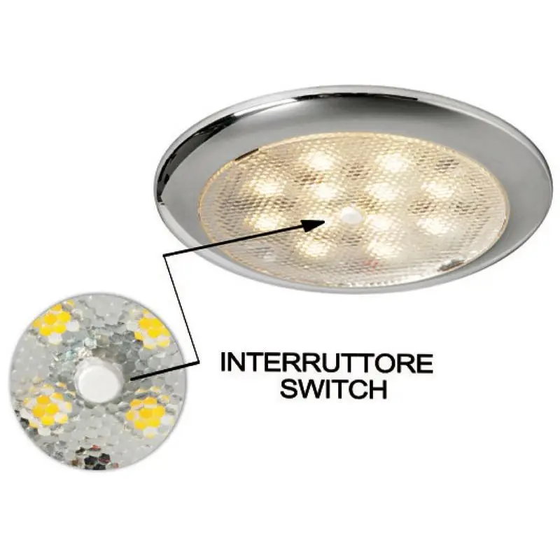 Faretto LED Procion senza incasso in acciaio inox con lenti intercambiabili - Illuminazione nautica di alta qualità con fissaggio a viti invisibili e lenti di diversa trasparenza. Ultime Pezzi