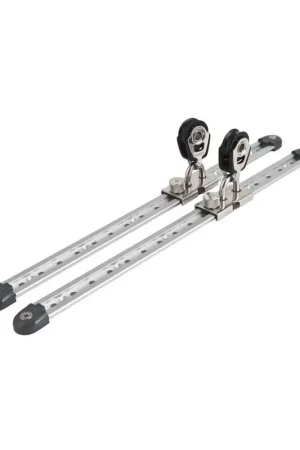Di Tendenza Carrello per Passacavo Allen con Fermi a Pistone e Blocco a Cuscinetti a Sfera (Paio) - Lunghezza Rotaia 330mm, Diametro Scotta Massima 8mm