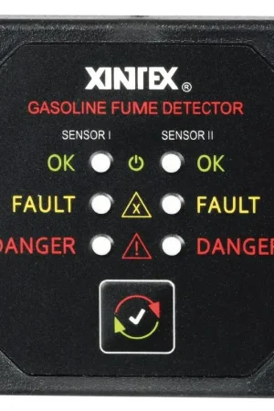 Spedito Oggi Rilevatore Gas Benzina XINTEX G-2B-RR con 2 Sensori, Allarme Sonoro e Ottico, Pulsante TEST-SILENCE, Cavi da 6 m per Nautica e Barche