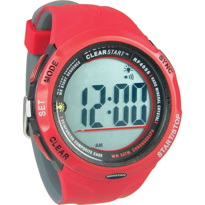 Offerta Del Giorno Orologio da Regata Ronstan Clear Start Rosso - Quadrante 50mm con Funzioni ISAF 5-4-1-0, Resistente all'Acqua fino a 50m, Cinturino in Silicone Morbido