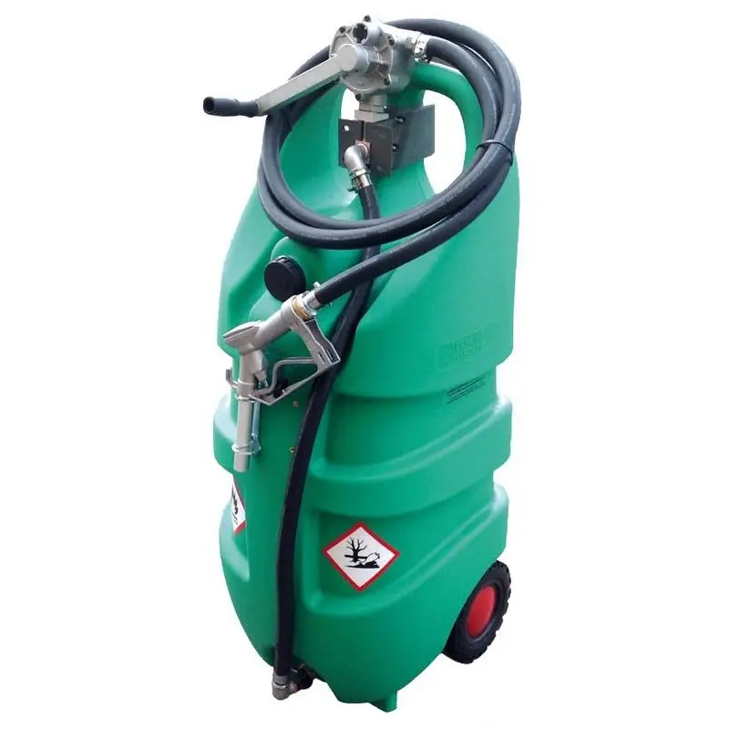 Serbatoio per Benzina 110L con Ruote Omologato ADR - Pratico e Robusto con Pompa Manuale e Accessori Inclusi per ogni Superficie A Buon Prezzo