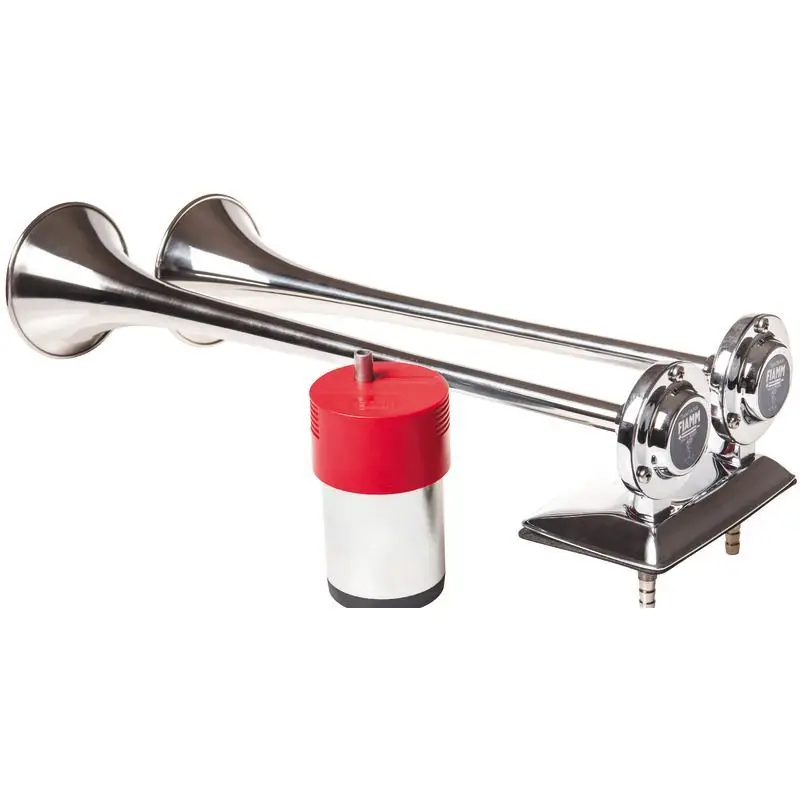 Tromba Fiamm Ponente con Compressore 24V - Doppio Corno in Acciaio Inox altamente Potente per Nautica Scelto Dai Clienti