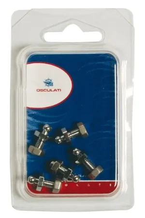 Bottone Maschio Loxx Inox con Vite e Dado - Sistema di Chiusura a Pressione con Blocco a Molla per Nautica e Vela Offerta Limitata