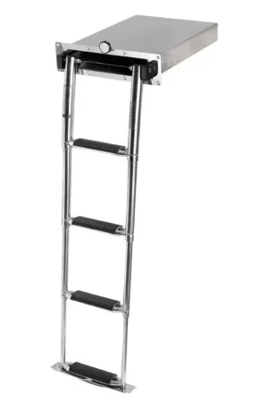 Scaletta Telescopica XL 4 Gradini con Maniglia per Barche - Made in Italy, Scorrevole e Facile da Estrarre Di Tendenza