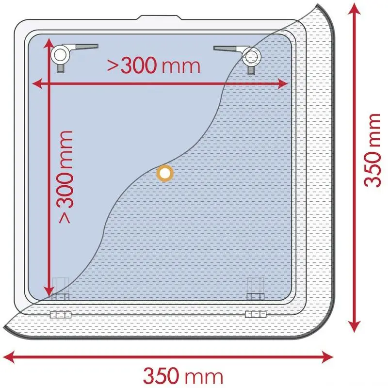 Zanzariera in Poliestere Nero 350 x 350 mm per Barche - Fissaggio a Ventosa o Magnetico con Tasca di Riposo Offerta