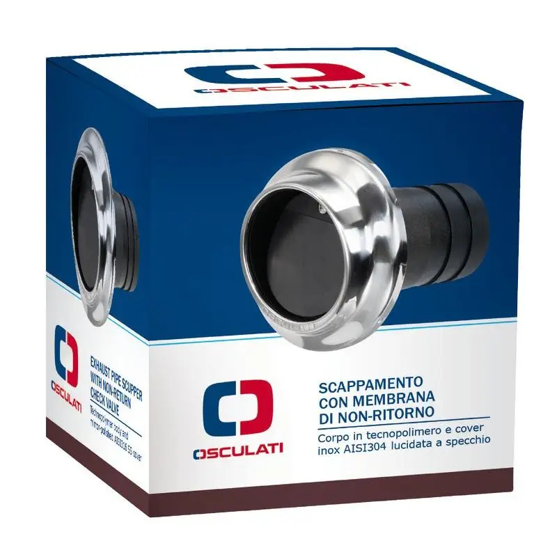 Uscita Scappamento per Tubi 110 mm in Tecnopolimero Rinforzato con Ghiera in Acciaio Inox 304 Lucido - Montaggio Facile e Design Elegante per Imbarcazioni Nautiche Ultime Pezzi