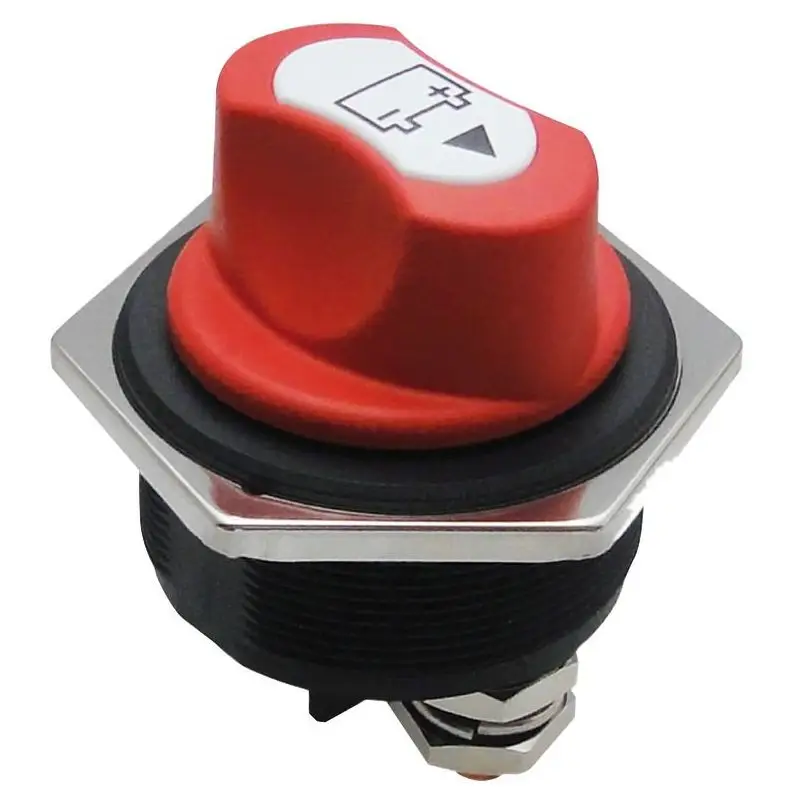Staccabatteria Compact 32V DC 300A per Cruscotto e Paratia - Modello Supercompatto con Posizioni OFF-ON-OUT e Pomello Antifurto Ultime Pezzi