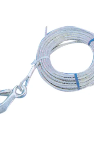 Offerta Speciale Cavo Zincato in Acciaio Ø 5 mm - Lunghezza 10 metri con Gancio Terminale per Vela e Nautica - Marine Town