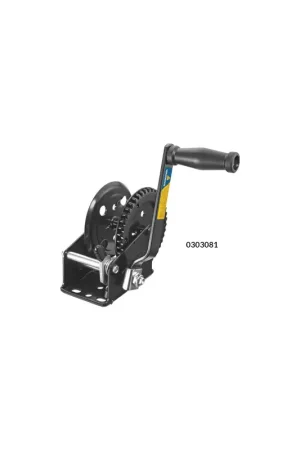 Argano Manuale kg.727 in Acciaio Verniciato Nero con Freno per Alaggio Imbarcazioni e Carrelli Porta Barca - Senza Cavo - Forniture Nautiche Super Prezzo