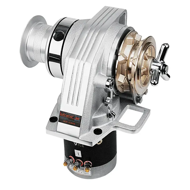 Verricello Lofrans' Cobra 1000W 12V per Barche fino a 13mt - Barbotin Ø 8mm, Tiro Max 1250kg, Resistente alla Corrosione Marina, Lega Leggera, Completo di Control Box e Maniglia Pagamento Sicuro