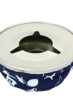 Offerta Del Giorno Posacenere Blu Marine Town in Acciaio Inox e Tessuto Antivento - Stabilità Ottimale con Fondo Zavorrato per Barche e Ambienti Nautici