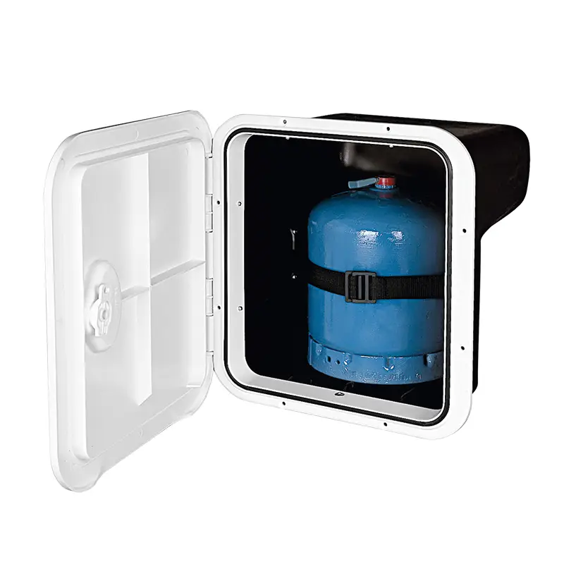 Contenitore Porta Bombola da 3 kg - Dimensioni 397x356x240 mm - Uso esterno, apertura 180° Soddisfatti O Rimborsati