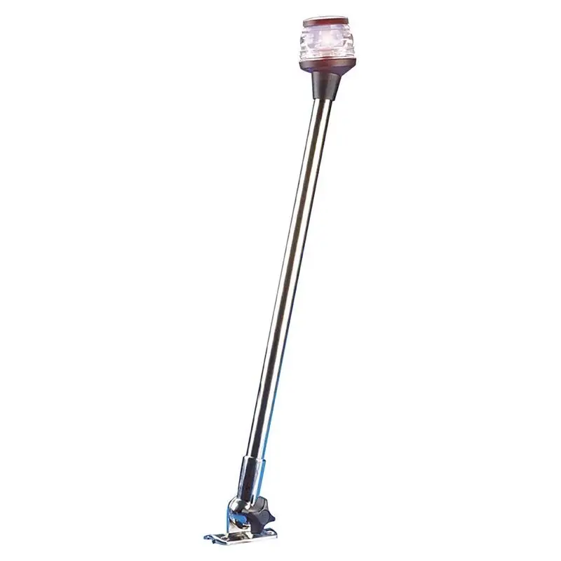 Occasione Asta Abbattibile in Acciaio Inox con Fanale 360° Omologato per Imbarcazioni fino a 20mt - Fanale Nero