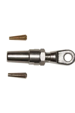 Terminale Rapido ad Occhio Ø 8 mm in Acciaio Inox AISI 316 con 2 Coni di Bloccaggio - Accessorio Ideale per Nautica e Vela Offerta Del Giorno