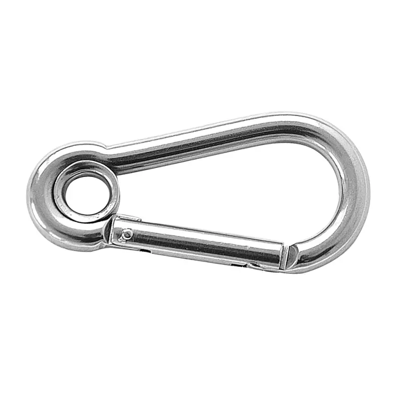 Economico Moschettone Inox AISI 316 a Pera con Occhio Ø mm.5x50 - Accessorio Nautico per Vela e Barche