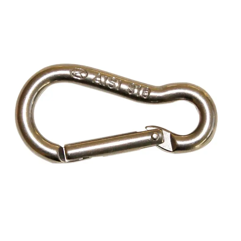 Promo Stagionale Moschettone in Acciaio Inox AISI 316 Ø 6mm - Lunghezza 60mm, Chiusura Key-Lock - Carico di Rottura 120Kg - Ideal per Vela e Nautica