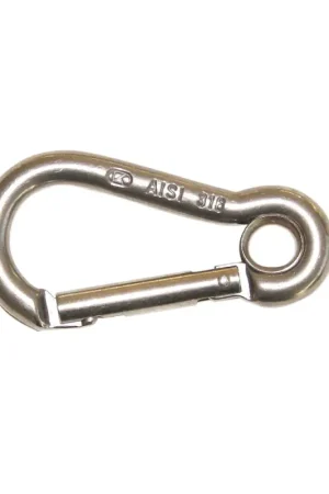 Ordina Subito Moschettone in Acciaio Inox AISI 316 con Occhio Ø 8mm x 80mm - Chiusura Key-Lock, Carico di Rottura 800 kg - Accessorio Nautico di Alta Qualità
