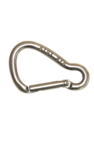 Super Prezzo Moschettone Inossidabile AISI 316 Ø 5mm - Lunghezza 50mm con Chiusura Key-Lock e Carico di Rottura 350Kg per Uso Nautico e Sportivo