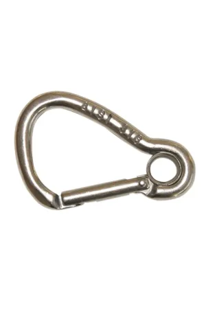 Moschettone Inox Kong con Occhio Ø 5mm x 50mm - Alta Resistenza e Chiusura Key-Lock (Carico di Rottura 350Kg) - Accessori Nautici di Qualità Promozione Esclusiva