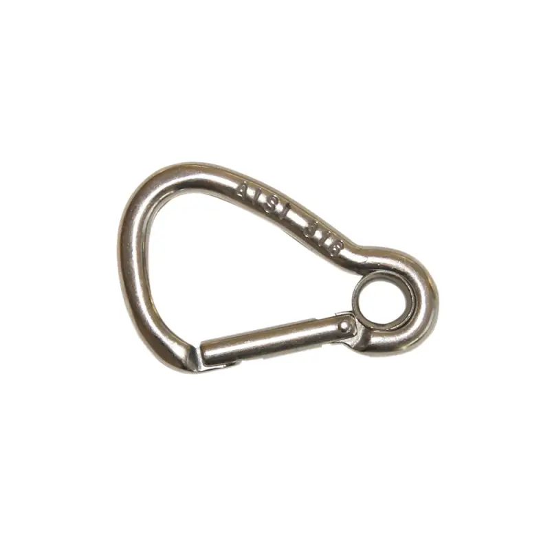Moschettone Inox Kong con Occhio Ø 5mm x 50mm - Alta Resistenza e Chiusura Key-Lock (Carico di Rottura 350Kg) - Accessori Nautici di Qualità Promozione Esclusiva