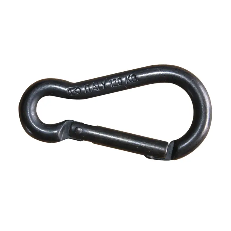 Moschettone Inox 316 Nero 6x60 - Chiusura Key-Lock, Carico di Rottura 120Kg, Ideale per Applicazioni Militari e Nautiche Ultima Occasione