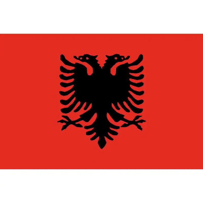 Economico Bandiera Albania in Poliestere 100% - Dimensioni 30x45 cm - Ideale per Vela e Nautica - Bandiere in Tessuto Stamina di Poliestere