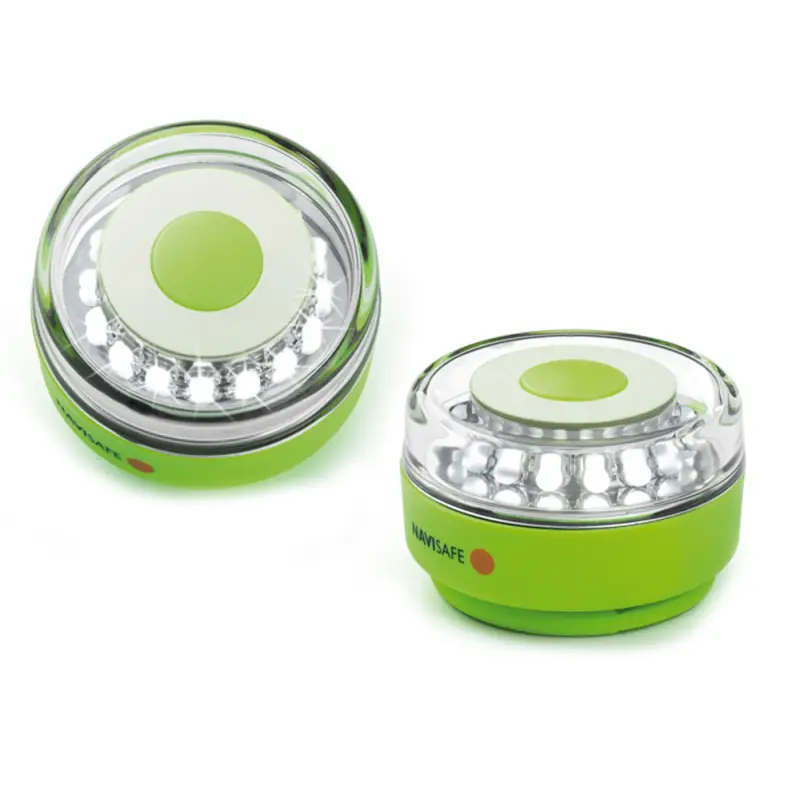 Lampada di Emergenza Nautica Navisafe Navi Light LED Rescue 360° - Visibilità 2nM e Inserto Fluorescente Illumina fino a 8 Ore, Protezione IP67 - Ø 50x35mm Vendita Finale
