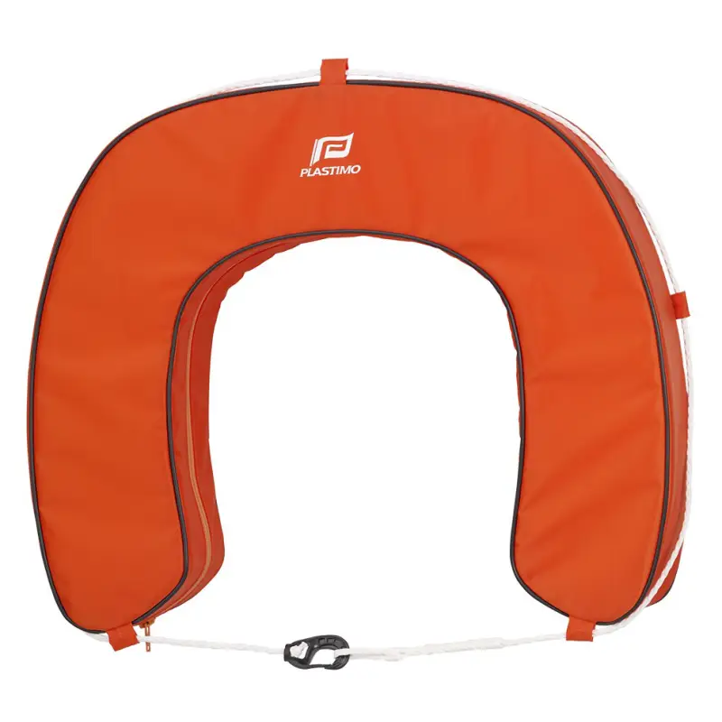 Salvagente a Ferro di Cavallo Arancione Plastimo con Rivestimento Rimovibile in Polietilene Espanso (147 N) - Tessuto Lavabile e Resistente - Dimensioni 53x62x11 cm Bestseller