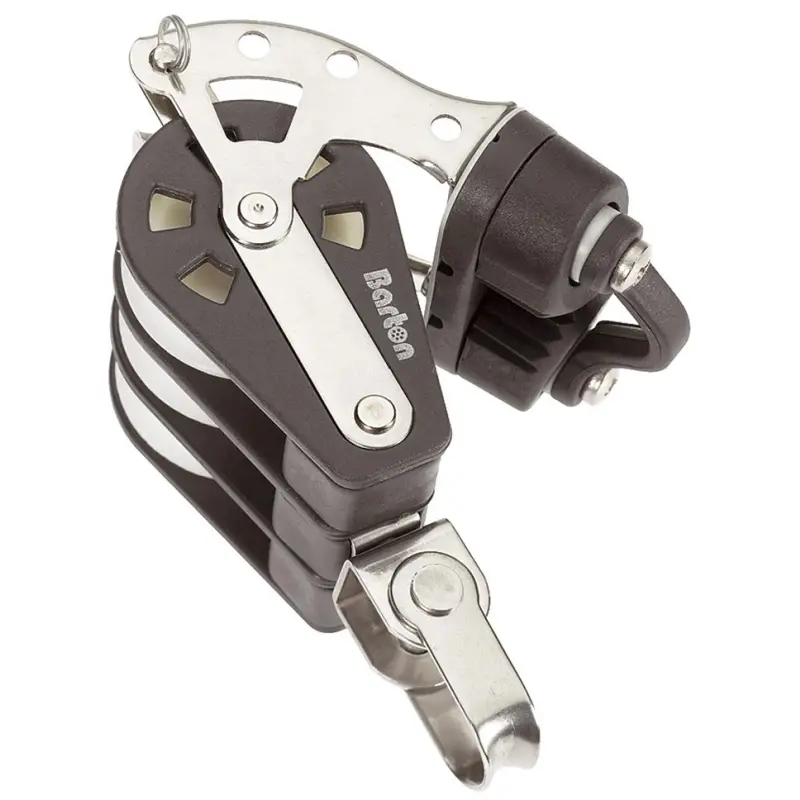 Bozzello Girevole Triplo con Arricavo e Strozzascotte - Cima Max Ø 10mm - Max Carico 400kg - Serie 3 di Barton Marine Ultimissimo Modello