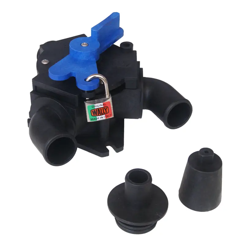 Valvola a Y in Nylon per WC Nautico con Chiusura e Comando a Distanza - Ideale per Scarico in Mare o Serbatoio Acque Nere - Dimensioni Compatte e Sicurezza Aggiuntiva con Lucchetto - Portagomma Ø 25/38 mm - Matromarine Professionale