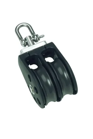 Bozzello Doppio Girevole Barton Marine Ø Cima Max 10mm - Capacità Carico 400kg, Rottura 800kg - Serie 3, Dimensioni Puleggia 45x13mm, Lunghezza 100mm Compra Adesso