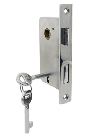 Serratura da Incasso in Ottone Cromato 83x46 mm con Chiave - Serratura Nautica di Alta Qualità Economico