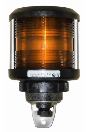 Must-Have Fanale Giallo Rimorchio Serie 35 - Fanale Nero Omologato R.I.Na. e MED 96/98 - EC per Imbarcazioni Commerciali in Policarbonato Rinforzato con Staffa Inox