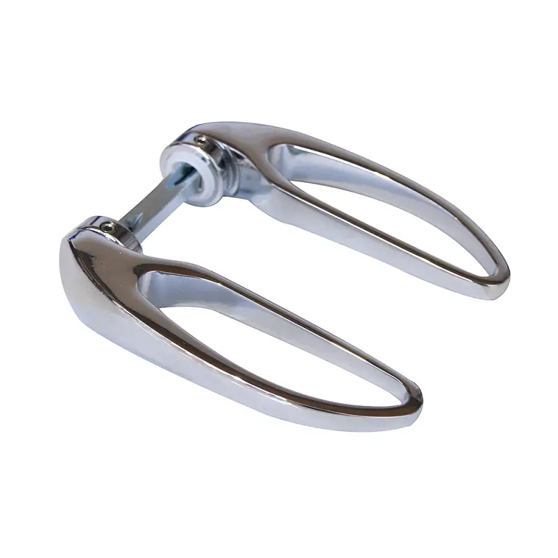 Maniglia in Ottone Cromato Completa di Bocchetta - Ideale per Nautica e Barche, Lunghezza 133mm, Sporgenza 42mm, Rosetta Ø 46mm Pagamento Sicuro