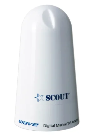Antenna TV WaveScout - Antenna Omnidirezionale per Barche con Amplificatore 25 dB, Ricezione TV Digitale e Radio FM, Installazione Facile e Resistente ai Raggi UV Prezzo Basso
