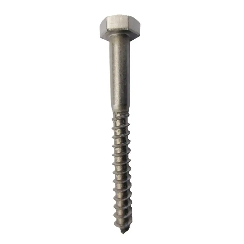 Prezzo Ridotto Tirafondi a Legno Testa Esagonale A2 - Ø 8x50 mm - DIN 571 - Ideali per la Nautica