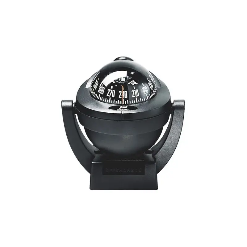 Bussola Offshore 75 Nera con Staffa - Bussola per Barche a Motore (5-8 mt) per Piani Orizzontali e Verticali con Illuminazione 12V Soddisfatti O Rimborsati
