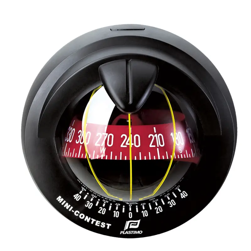 Super Prezzo Bussola Mini Contest Nera per Barche a Vela - Ø 81 mm, Illuminazione LED, Inclinometro e Installazione su Paratia o Albero