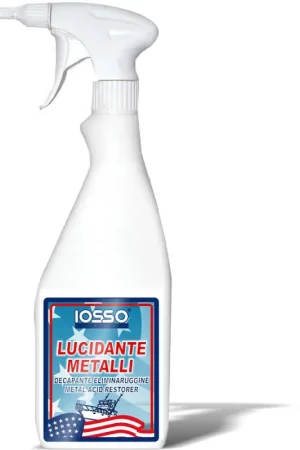 Lucidante Metalli Universale Iosso Products - Flacone da 750 ml per Acciaio, Rame e Ottone - Elimina Ruggine e Sporco Ostinato senza Intaccare i Metalli Più Venduto