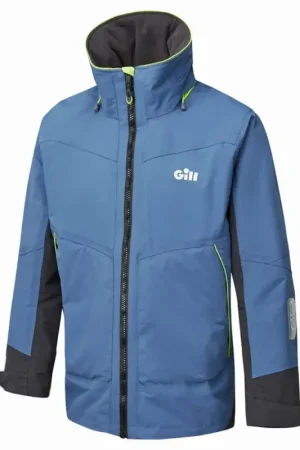 Reso Gratuito Giacca OS3 Coastal Uomo Gill Marine - Cerata Impermeabile per Navigatori Principianti con Cappuccio Alta Visibilità e Cuciture Nastrate