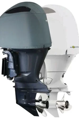 Prezzo Conveniente Coprimotore Oceansouth sagomato grigio per Yamaha F225/250/300 - Protezione per storage in area aperta